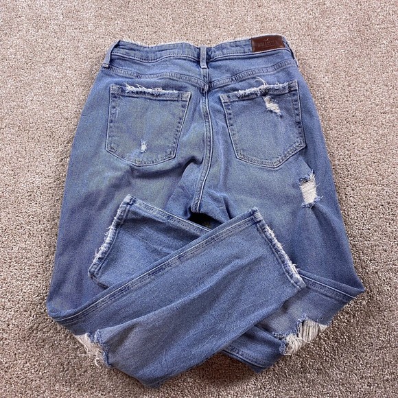 Hollister Womens Mom Jean Curvy High Rise 7 x 25 Distressed Destroyed - Picture 8 of 8